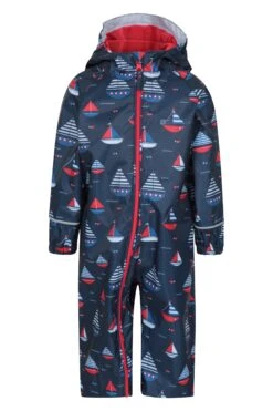 Mountain Warehouse Puddle Kids Printed Waterproof Rain Suit -Kids Fashion Clothing Store 022661 nav puddle printed rain suit kid ss21 1