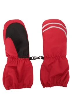 Mountain Warehouse Long Cuff Kids Snow Mittens -Kids Fashion Clothing Store 028714 red long cuff kids snow mitten kid aw19 4