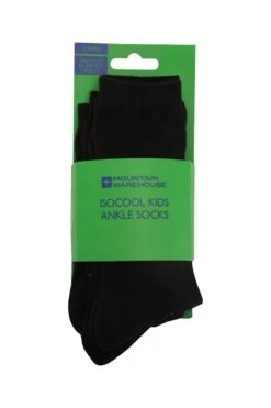 Mountain Warehouse IsoCool Kids Ankle Socks 3-Pack -Kids Fashion Clothing Store 032171 bla isocool kids ankle socks 3pk kid aw19 1
