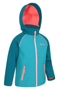 Mountain Warehouse Pandora Kids Water-Resistant Softshell -Kids Fashion Clothing Store 034513 tea pandora kids water resistant softshell ss20 2