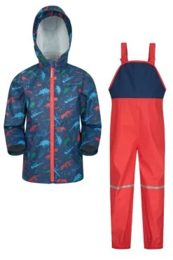 Mountain Warehouse Raindrop Waterproof Jacket And Trousers Set -Kids Fashion Clothing Store 034872 nav raindrop waterproof jacket and trouser set kid ss20 01