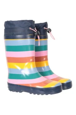 Mountain Warehouse Rainbow Kids Rubber Wellies -Kids Fashion Clothing Store 035562 yel rainbow kids rubber welly ftw aw22 01