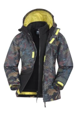 Mountain Warehouse Atom Printed Waterproof 3-in-1 Kids Jacket