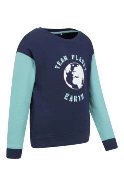 Mountain Warehouse Kids Organic Slogan Sweatshirt 11 Mountain Warehouse Kids Organic Slogan Sweatshirt -Kids Fashion Clothing Store 038262 blu kids organic cotton sweatshirt kid ss22 02