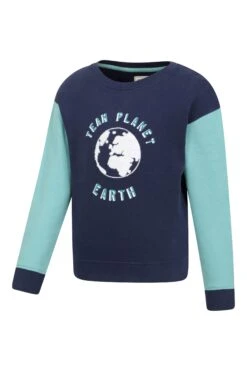 Mountain Warehouse Kids Organic Slogan Sweatshirt 12 Mountain Warehouse Kids Organic Slogan Sweatshirt -Kids Fashion Clothing Store 038262 blu kids organic cotton sweatshirt kid ss22 03