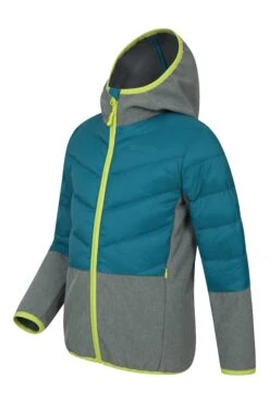 Mountain Warehouse Turbine Kids Softshell Jacket -Kids Fashion Clothing Store 038373 blu turbine water resistant padded jacket kid ss21 3