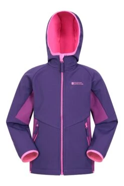 Mountain Warehouse Kids Panelled Water Resistant Softshell -Kids Fashion Clothing Store 042761 pur kids panelled water resistant softshell kid aw22 01