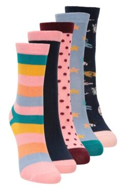 Mountain Warehouse Kids Patterned Socks 30 Mountain Warehouse Kids Patterned Socks -Kids Fashion Clothing Store 043042 nav patterned socks 5 pack acc aw21 01