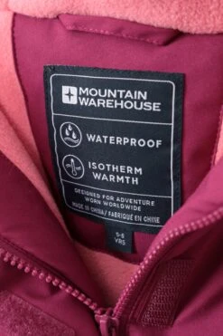 Mountain Warehouse Kids Fleece Lined Waterproof Jacket -Kids Fashion Clothing Store 043292 ber waterproof longer length fleece lined kids jacket kid aw22 08