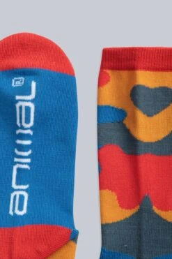 Animal Harley Kids Recycled Socks -Kids Fashion Clothing Store 045101 red animal harley recycled kids camo sock anl ss22 08