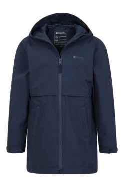 Mountain Warehouse Hilltop Kids Waterproof Jacket -Kids Fashion Clothing Store 047247 nav hilltop kids waterproof jacket kid ss22 05