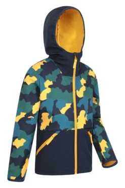 Mountain Warehouse Tatra Kids Printed Softshell Jacket -Kids Fashion Clothing Store 047302 grn tatra water resistant kids printed softshell kid ss22 02