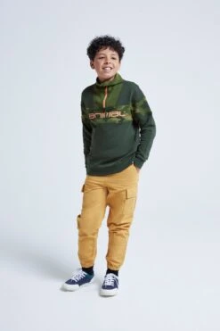 Animal Tiber Kids Organic Sweatshirt 11 Animal Tiber Kids Organic Sweatshirt -Kids Fashion Clothing Store 049546 kha animal tiber boys organic quarter zip sweatshirt ecom gbg aw22 02