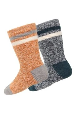 Mountain Warehouse Melange Kids Grippi Socks 2-Pack 9 Mountain Warehouse Melange Kids Grippi Socks 2-Pack -Kids Fashion Clothing Store 051288 blu melange grippy kids mid calf sock 2 pk acc aw22 02