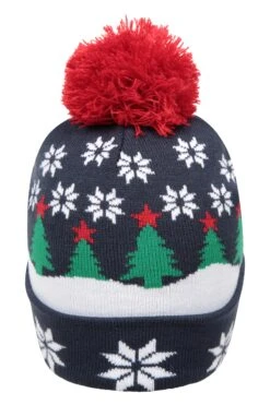 Mountain Warehouse Festive Kids Light Up Beanie -Kids Fashion Clothing Store 051576 nav xmas light up kids pom beanie acc aw22 04