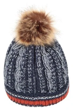Mountain Warehouse Badged Kids Pom-Pom Beanie -Kids Fashion Clothing Store 051577 nav critter badged fur lined kids pom beanie acc aw22 03