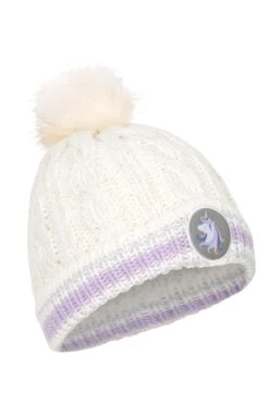 Mountain Warehouse Badged Kids Pom-Pom Beanie -Kids Fashion Clothing Store 051577 whi critter badged fur lined kids pom beanie acc aw22 01