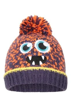 Mountain Warehouse Monster Kids Fleece-Lined Beanie -Kids Fashion Clothing Store 051583 ora monster fur lined kids pom beanie acc aw22 05
