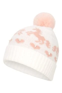 Mountain Warehouse Faux Pearl Kids Pom Beanie -Kids Fashion Clothing Store 051586 cre faux pearl kids pom beanie acc ss22 04