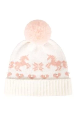 Mountain Warehouse Faux Pearl Kids Pom Beanie -Kids Fashion Clothing Store 051586 cre faux pearl kids pom beanie acc ss22 06