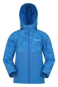 Mountain Warehouse Exodus Kids Camo Print Softshell -Kids Fashion Clothing Store 051599 cob exodus kids camo yoke water resistant softshell kid aw22 01