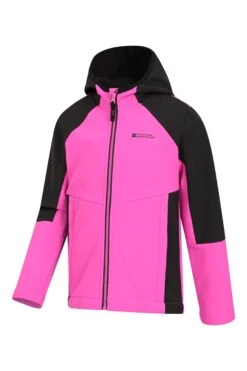 Mountain Warehouse Electric Kids Panelled Softshell Jacket -Kids Fashion Clothing Store 051603 bpi kids electric panel water resistant softshell kid aw22 04