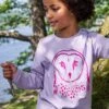Mountain Warehouse Ombre Flock Kids Organic T-Shirt -Kids Fashion Clothing Store 051622 pin ombre flock owl organic girls ls tee kids ecom lifestyle aw22 01