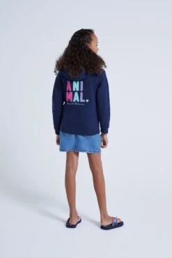 Animal Gracey Kids Organic Stacked Hoodie -Kids Fashion Clothing Store 052152 nav animal gracey girls organic stacked hoodie ecom gbg aw22 03