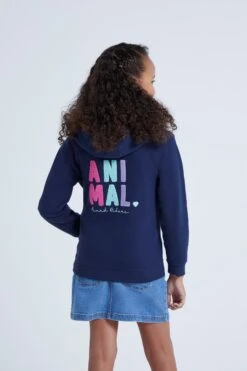 Animal Gracey Kids Organic Stacked Hoodie -Kids Fashion Clothing Store 052152 nav animal gracey girls organic stacked hoodie ecom gbg aw22 04