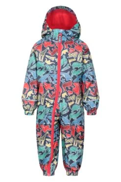Mountain Warehouse Spright Printed Junior Waterproof Rain Suit -Kids Fashion Clothing Store 053000 mxd spright fleece lined printed waterproof rainsuit kid aw22 01