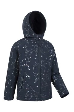 Mountain Warehouse Exodus II Kids Printed Water-resistant Softshell -Kids Fashion Clothing Store 053211 bla exodus 2 kids printed water resistant softshell kid aw22 02