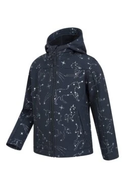Mountain Warehouse Exodus II Kids Printed Water-resistant Softshell -Kids Fashion Clothing Store 053211 bla exodus 2 kids printed water resistant softshell kid aw22 04