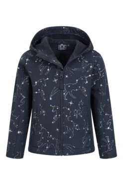 Mountain Warehouse Exodus II Kids Printed Water-resistant Softshell -Kids Fashion Clothing Store 053211 bla exodus 2 kids printed water resistant softshell kid aw22 05