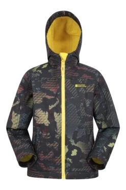 Mountain Warehouse Exodus II Kids Printed Water-resistant Softshell -Kids Fashion Clothing Store 053211 brf exodus 2 kids printed water resistant softshell kid aw22 01