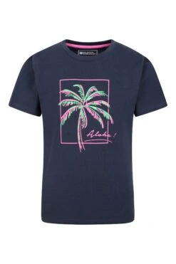 Mountain Warehouse Palm Tree Kids Organic T-Shirt -Kids Fashion Clothing Store 054146 nav palm tree aloha kids organic ss tee kid ss23 01