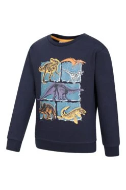 Mountain Warehouse Dino Kids Crew Neck Sweatshirt -Kids Fashion Clothing Store 054155 nav dino kids crew sweatshirt kid ss23 03