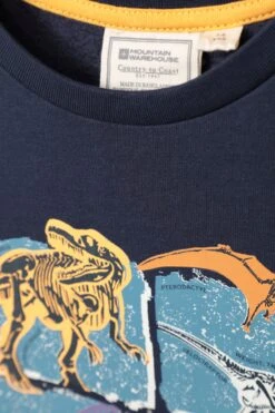 Mountain Warehouse Dino Kids Crew Neck Sweatshirt -Kids Fashion Clothing Store 054155 nav dino kids crew sweatshirt kid ss23 05