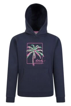 Mountain Warehouse Palm Tree Kids Organic Hoodie -Kids Fashion Clothing Store 054165 nav palm tree aloha kids printed hoodie kid ss23 01