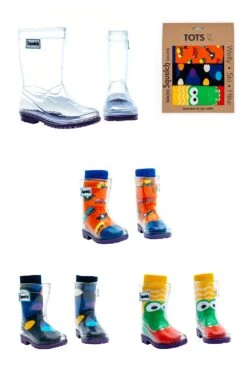 Toddler Transparent Welly Boots And Socks Package