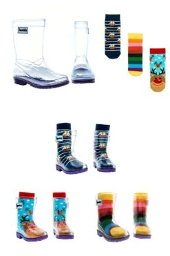 Toddler Transparent Welly Boots And Socks Package