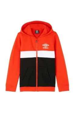 UMBRO Panelled Kids Logo Full Zip Hoodie
