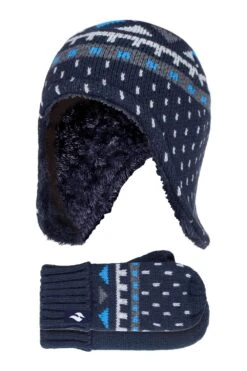 Kids Faux Fur Hat And Mittens Set