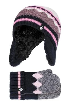 Kids Thermal Trapper Hat And Mittens Set