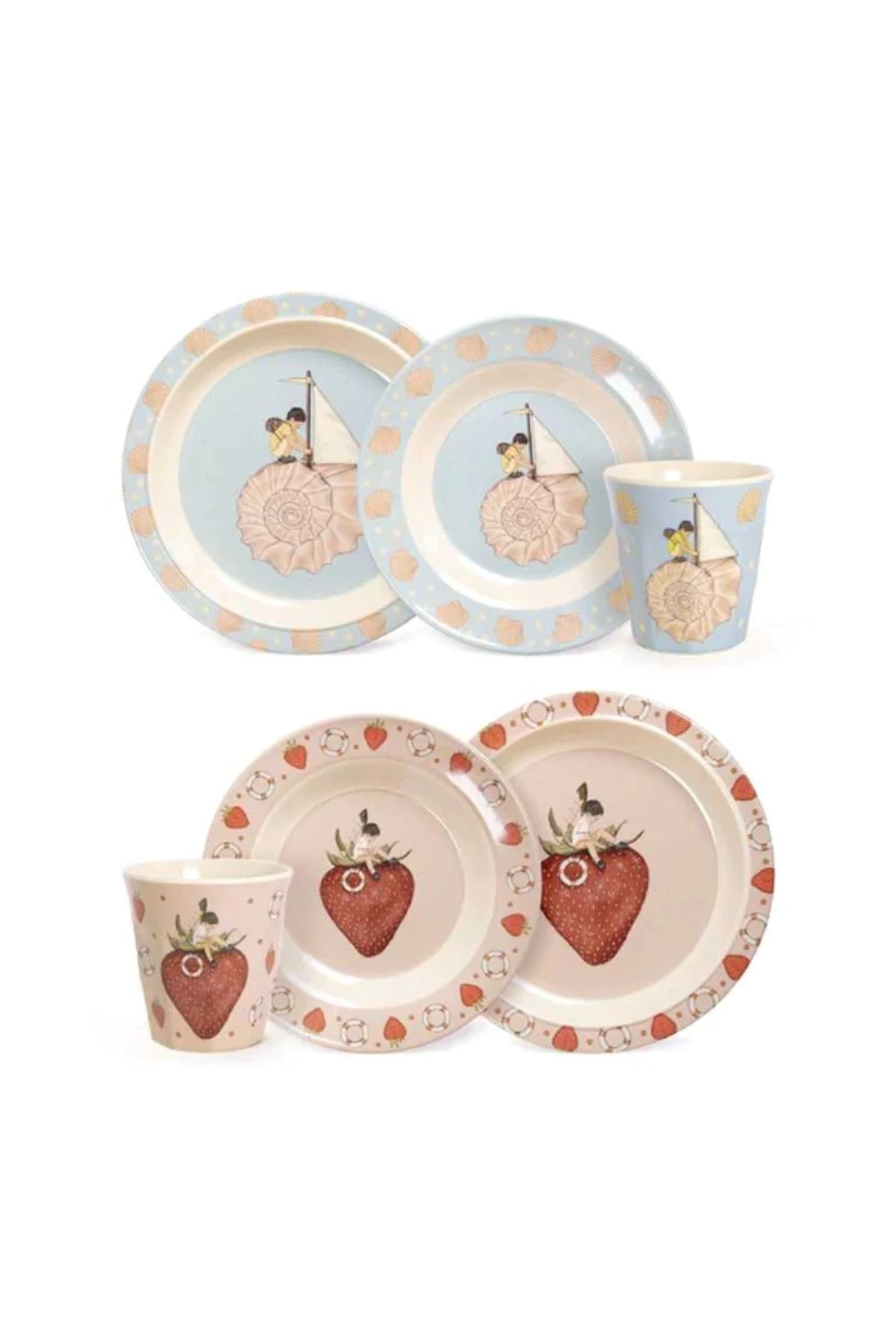 Strawberry & Shell Dish Set 3 Strawberry & Shell Dish Set
