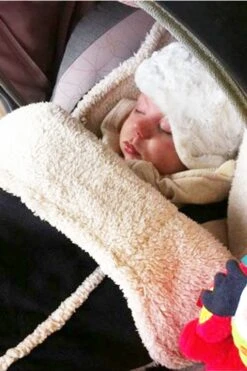 Baby Faux Shearling Lined Footmuff -Kids Fashion Clothing Store mc6b6a 001 babyfauxshearlinglinedfootmuff20220701123757 4