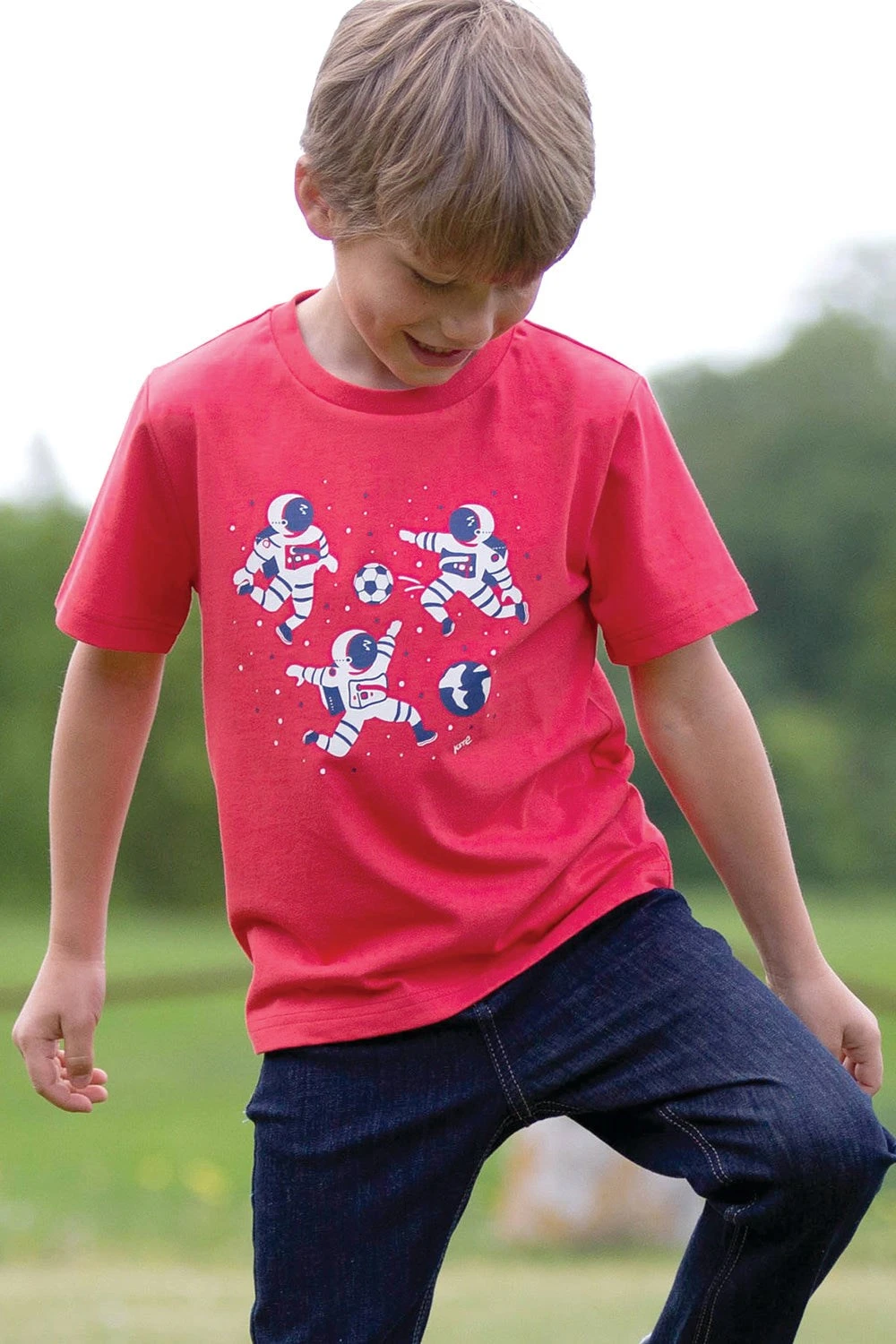 Space Football Kids Organic Cotton T-Shirt 4 Space Football Kids Organic Cotton T-Shirt - Image 2