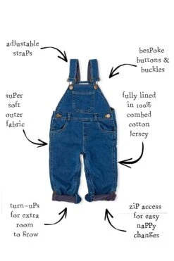 Kids Classic Denim Adjustable Dungarees -Kids Fashion Clothing Store meda32 001 kidsclassicdenimadjustabledungarees 4