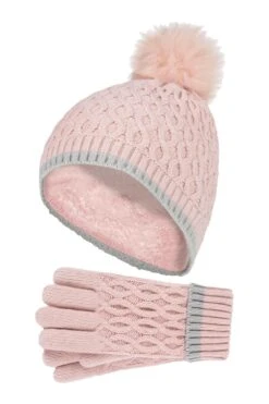Kids Thermal Pom Hat And Gloves