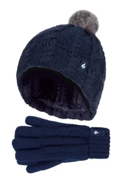 Kids Cable Bobble Hat & Gloves Set -Kids Fashion Clothing Store mfc6b6 004 kidscablebobblehatglovesset20221012050616 1