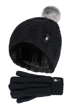 Kids Cable Bobble Hat & Gloves Set -Kids Fashion Clothing Store mfc6b6 005 kidscablebobblehatglovesset20221012050616 1